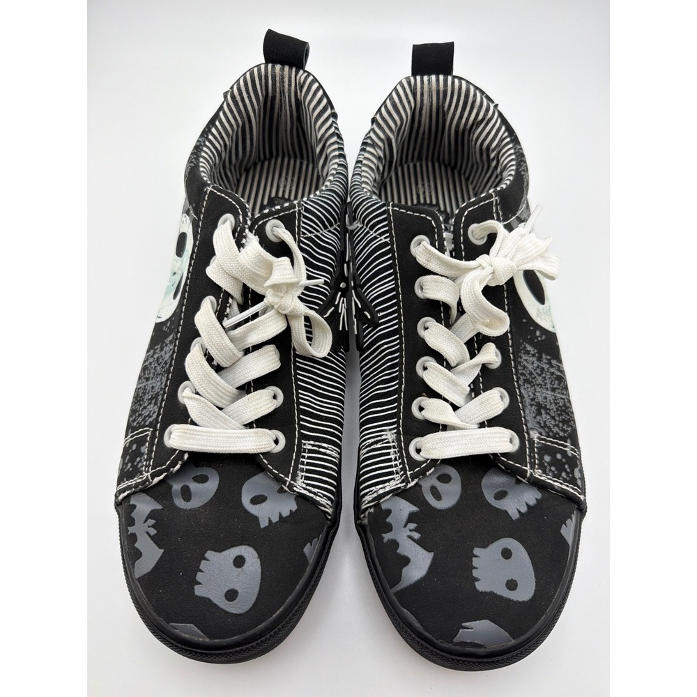 Disney Nightmare Before Christmas Jack Skellington Black White Sneakers Size 9.5